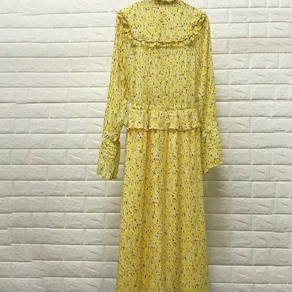 (SOLD)Self Portrait Yellow Floral Maxi Dress - Picture 6 of 8